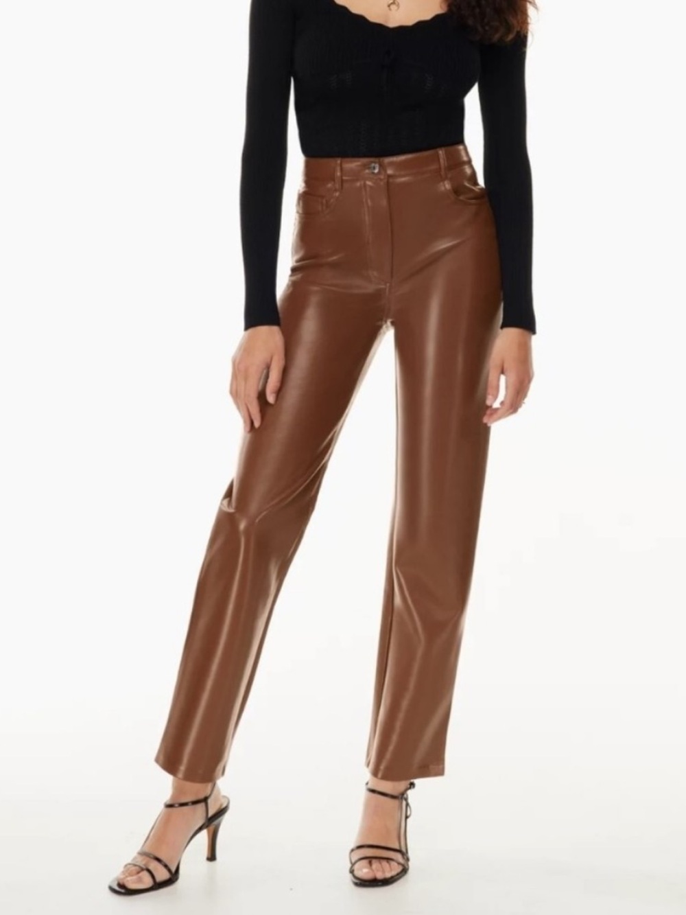 Aritzia Wilfred Melina Pant Cognac Brown